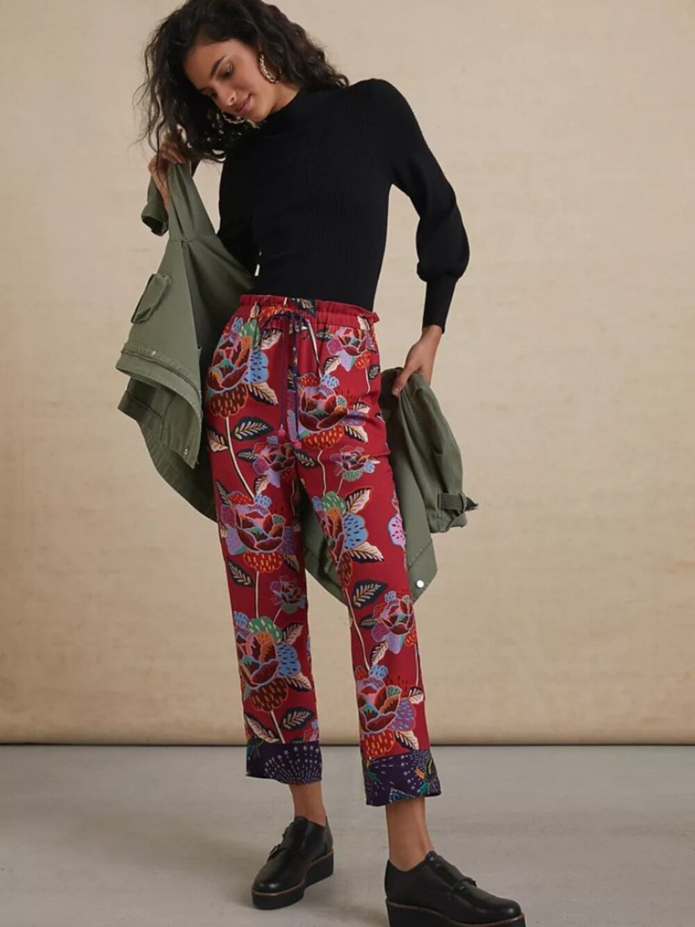 Farm Rio Violetta Cropped Trousers, L, NWOT